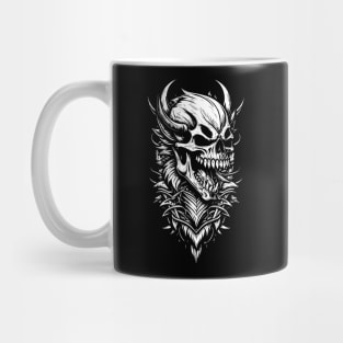 Black and White Morbid Skull Mug